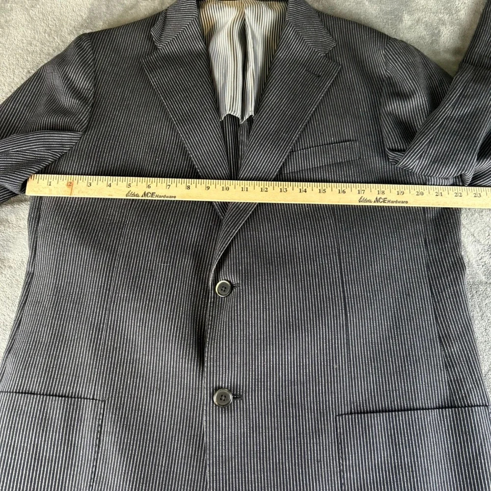 Corneliani Gray Pinstripe Blazer 2-Button Sport Coat Mens ~42R Cotton Flax Silk